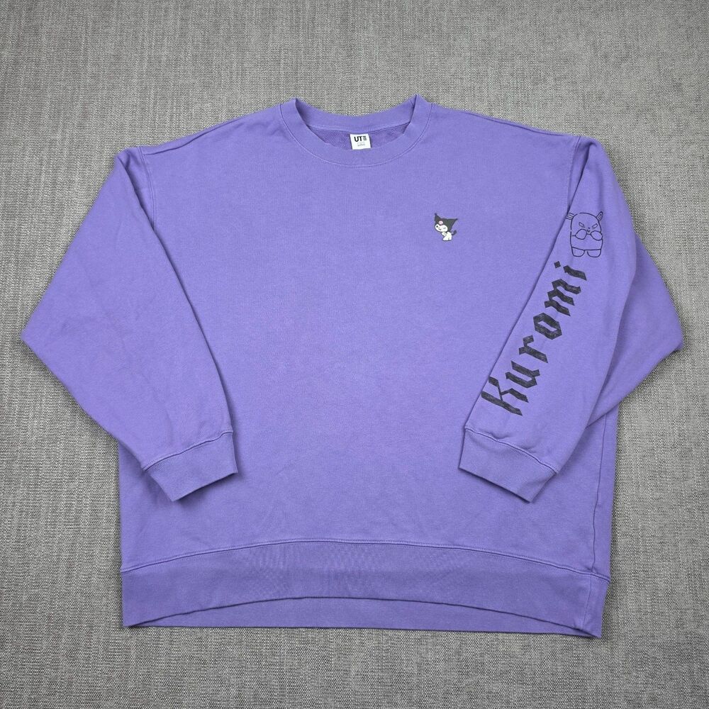 Uniqlo UT Sanrio Kuromi Womens L Purple Crewneck Sweatshirt Pullover Graphic Y2K